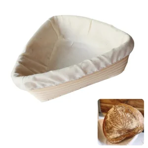 Driehoek Banneton Rijsmand van Rotan met Linnen Doek – Brooddeeg Rijsmand